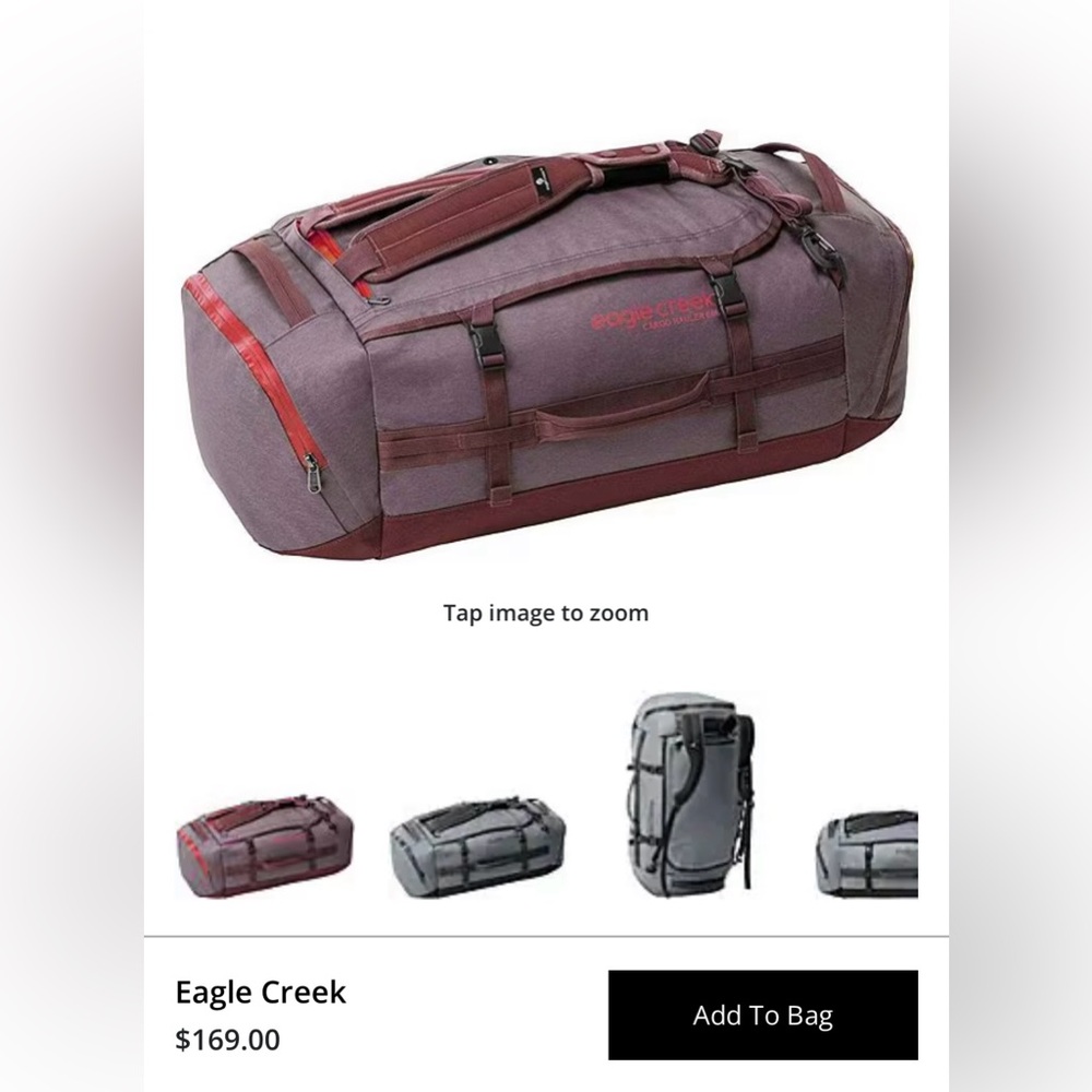 Eagle Creek Travel Duffel/Backpack. Almost new-only used once.